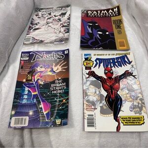 DC Comics Batman adventures, spider girl nights into dreams, Superman‎ red